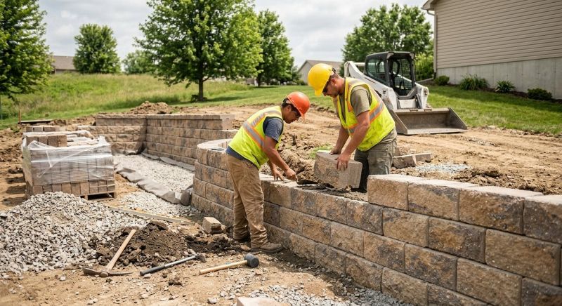 Block Retaining Wall Installation in Clermont, FL