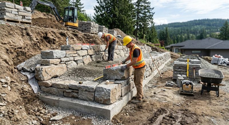 Landscape Wall Construction in Aiken, SC